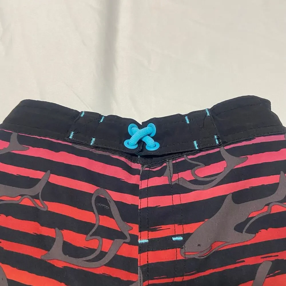 Wonder Nation Swim Trunks Boys Size XS 4/5 Sharks Swimsuit Bathing Suit Rainbow